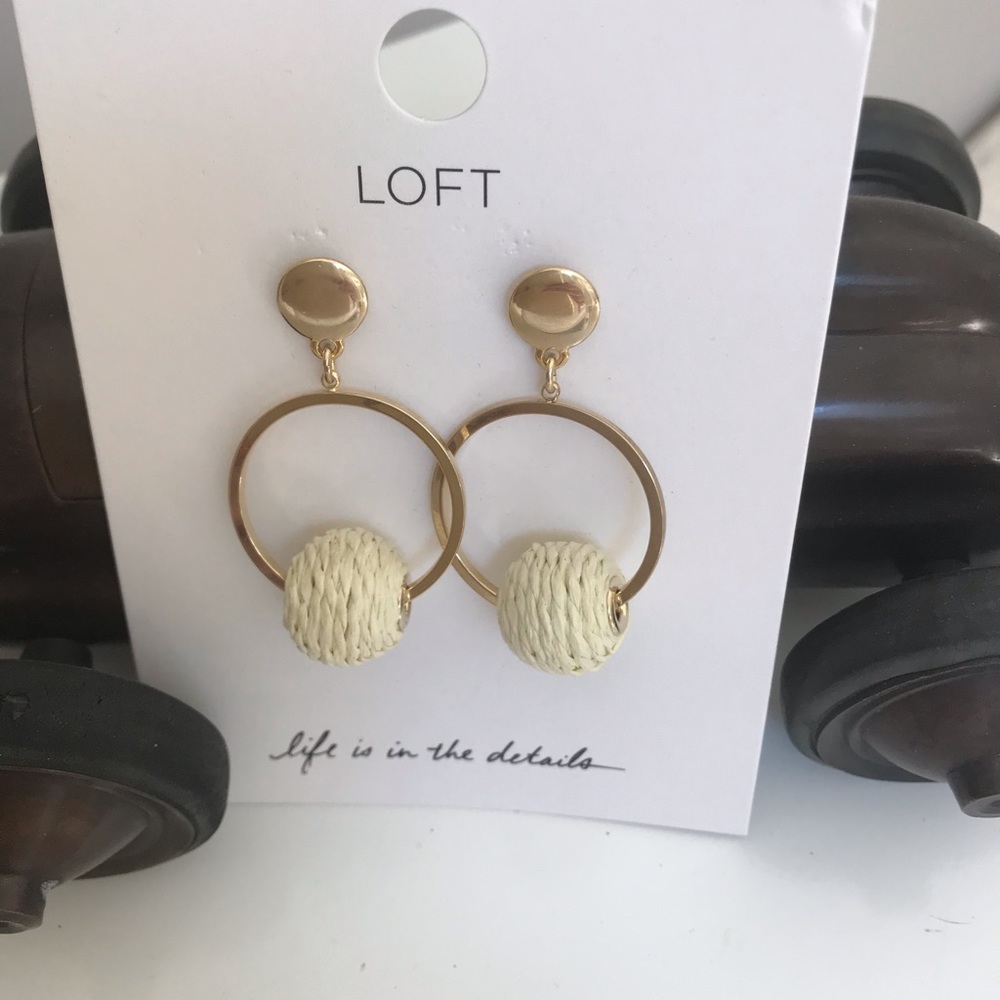 Loft Earrings. Gold & Ivory Color. NWT